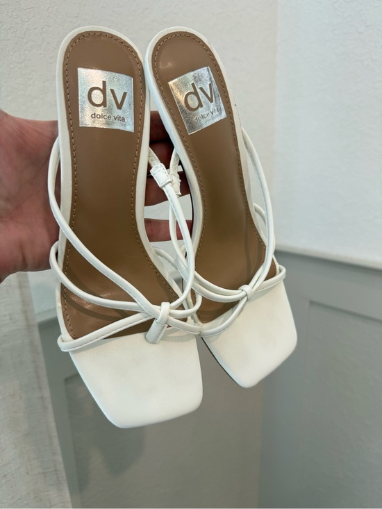 Dolce Vita Shoes - Dolce Vita White Knotted Strappy Square-Toe Mules